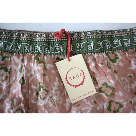 Raga R1587-96EF-75 Women's Sz Medium Pink/Green Enchanted Forest Cotton Shorts - Picture 5 of 8
